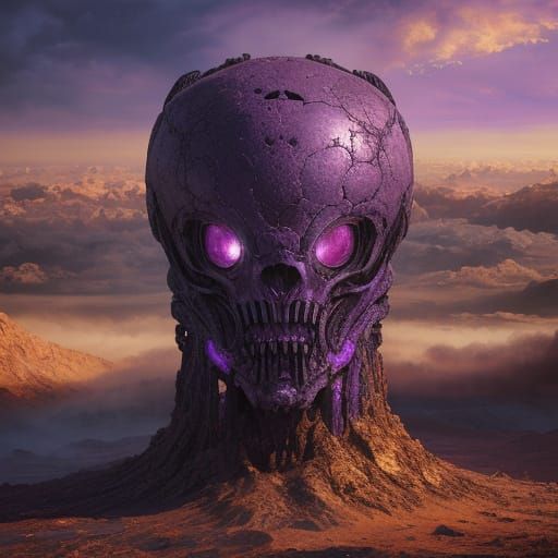 Alien Artifact in Abandoned Landscape: Surreal Oil Painting