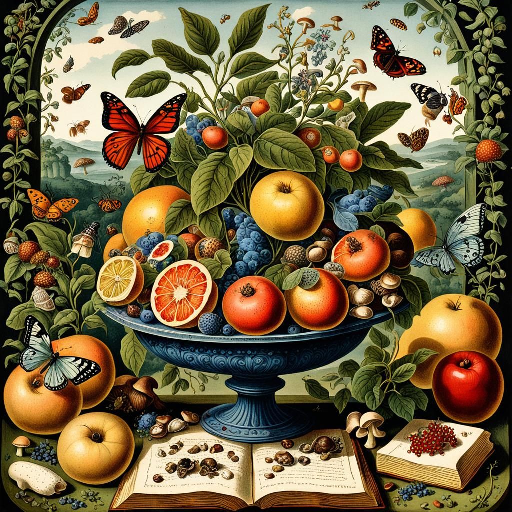 Esoteric Allegory in Vibrant Gouache Impressionism