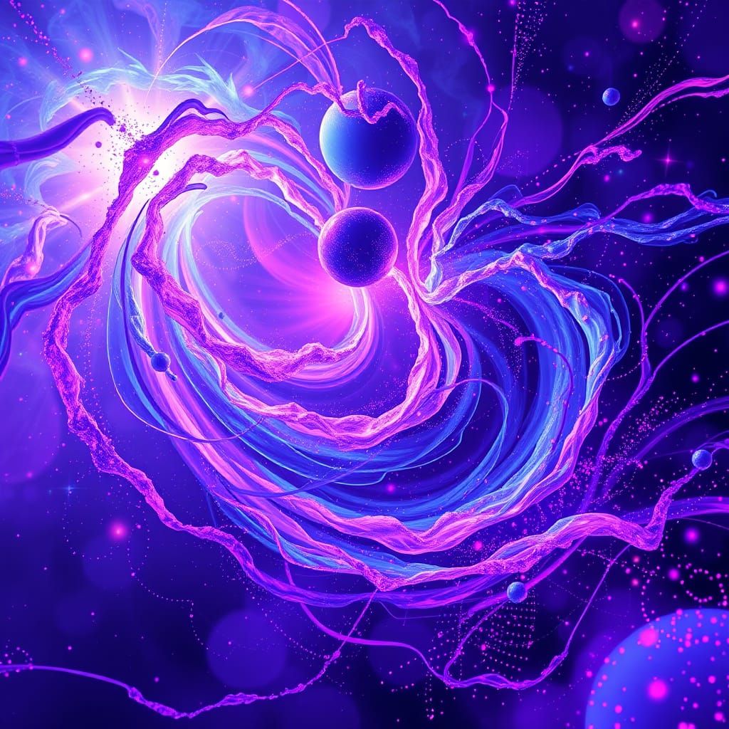 Cosmic Energy Swirls in Futuristic Neon Style