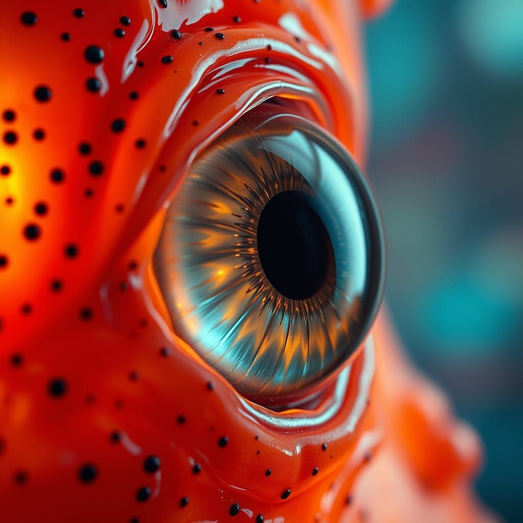 Vibrant, Surrealistic Eye in a Dreamlike Orange Haze, Inspir...
