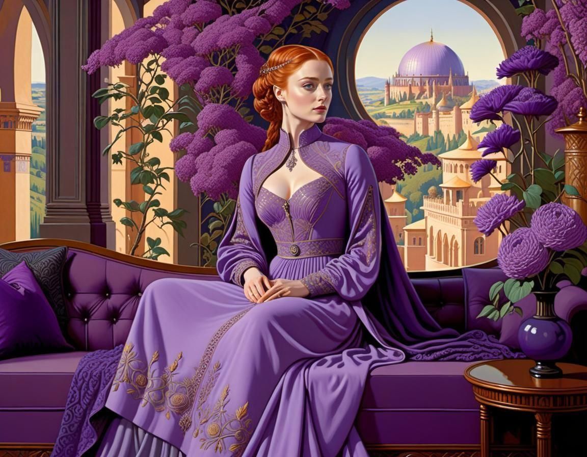 Sansa Stark Portrait in Lavish Interiors