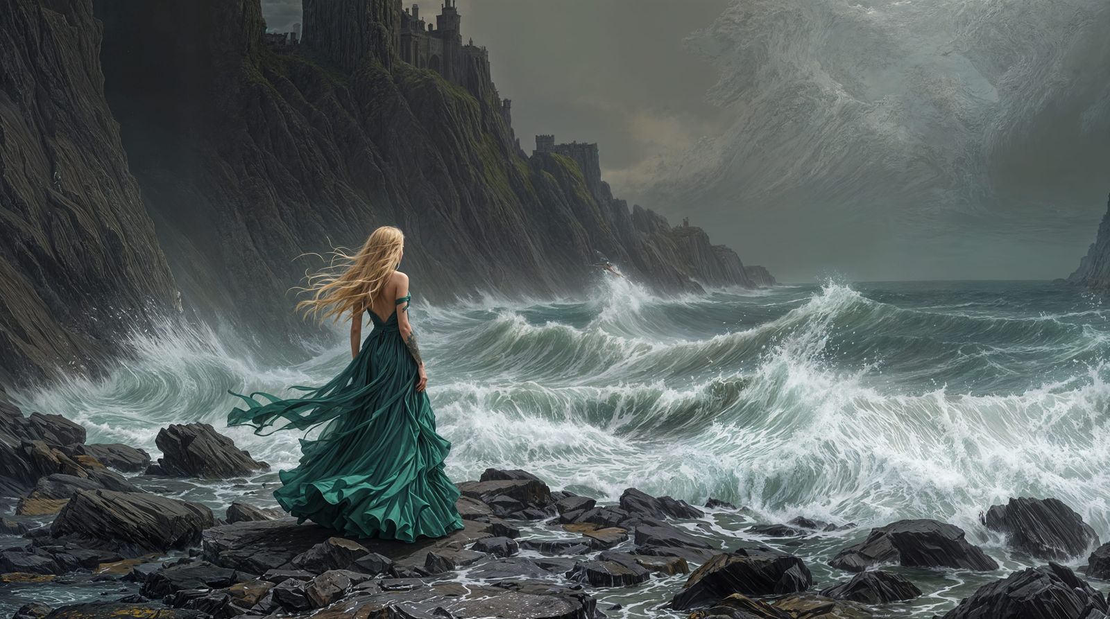 Emerald Goddess of the Stormy Coast