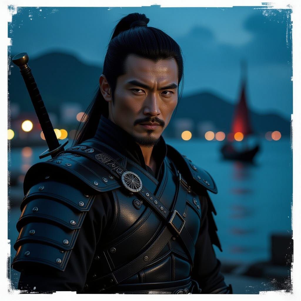 Chinese Assassin Portrait in Tropical Seaport