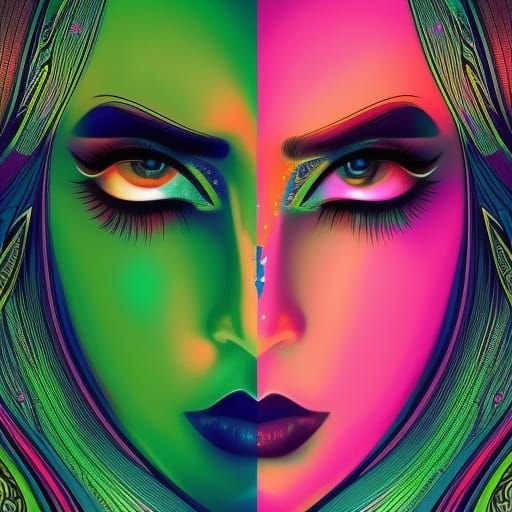 Split Screen Portrait in Romantic Elegant Style