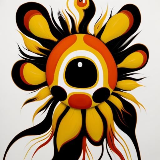 Abstract Pokémon Faces in Aboriginal Surrealist Oil Painting