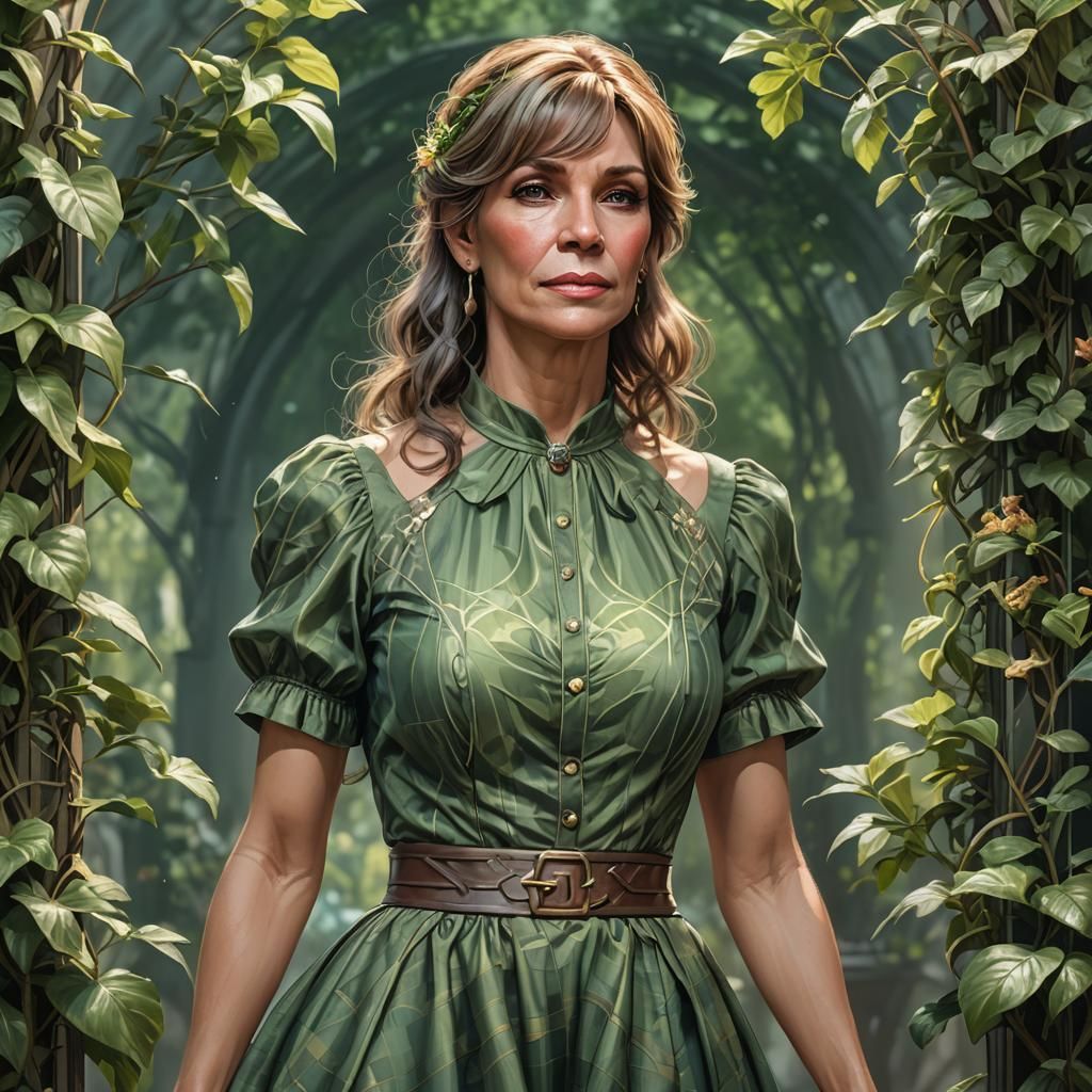 Elegant Transwoman in Pastel Green Summer Dress