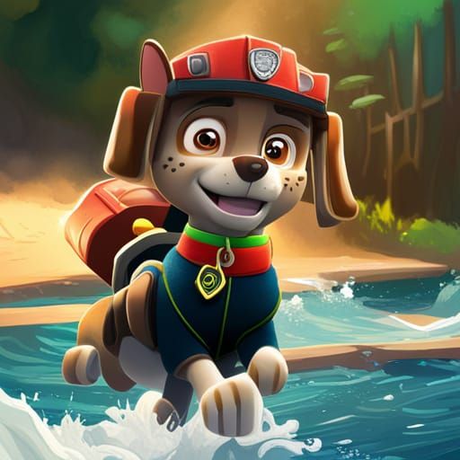 Hyperrealistic Paw Patrol Splash Art