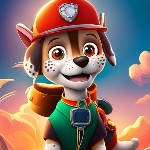 Hyperrealistic Paw Patrol Splash Art