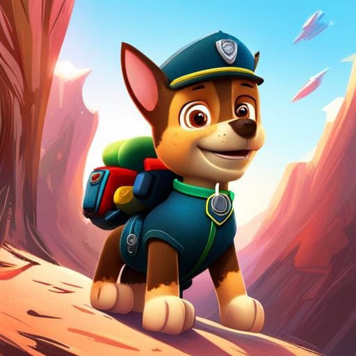 Hyperrealistic Paw Patrol Splash Art