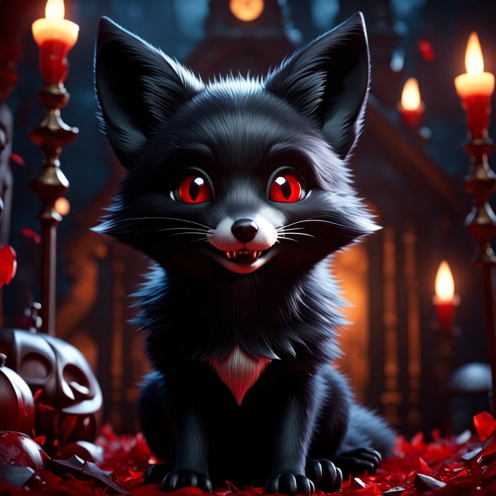 Vampire Fox in Haunted Mansion: 3D Animation