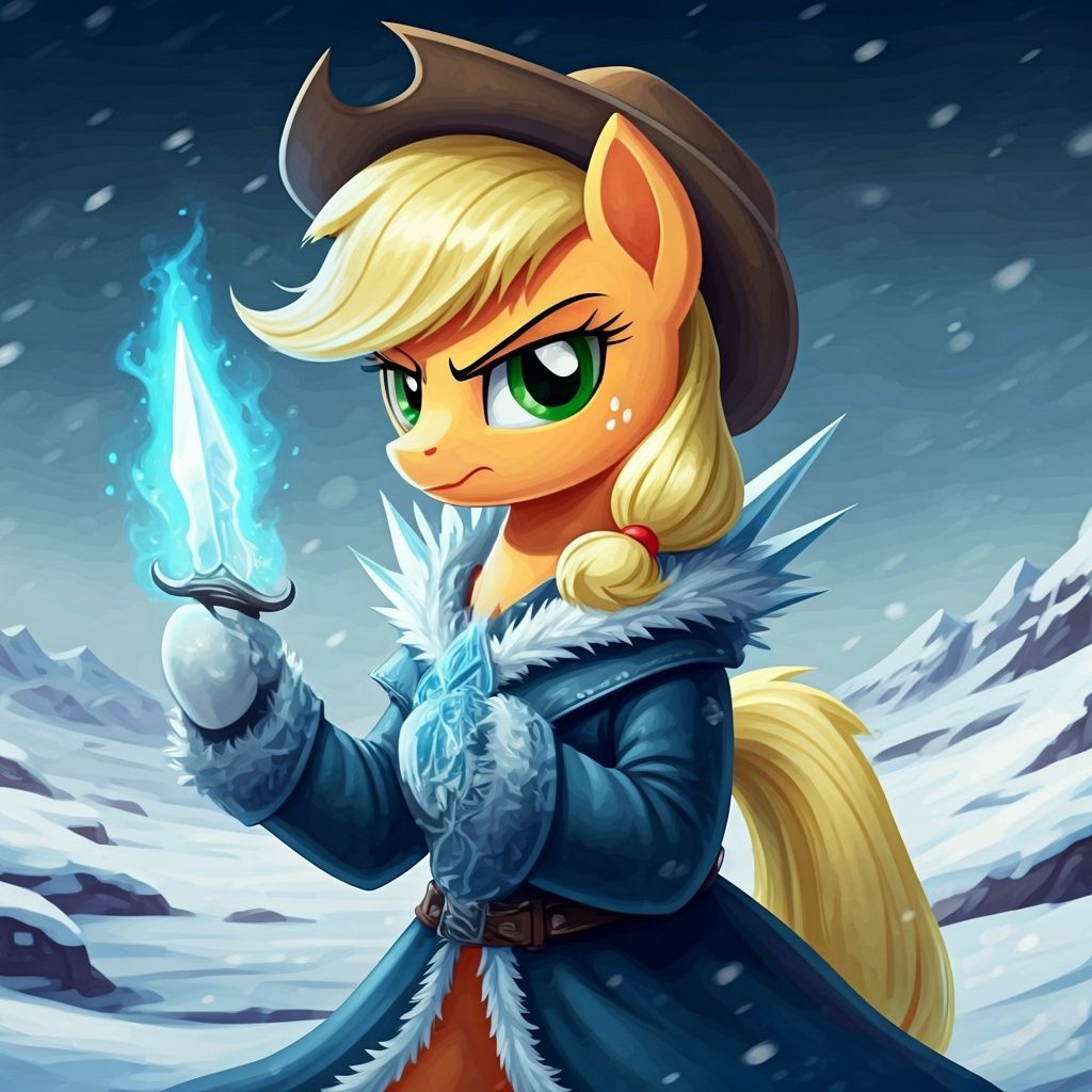 Applejack Pony Ice Mage Desperado with Dagger