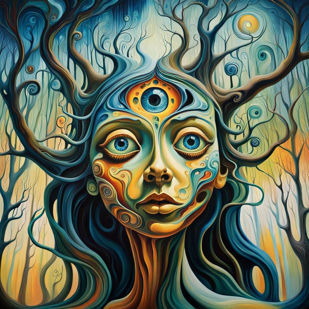 Surreal Fairy Melts in Dreamlike Forest