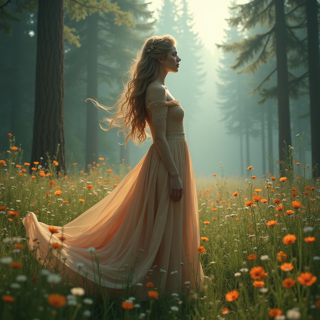 Mystical Isabella Swan in Lush Twilight Meadow