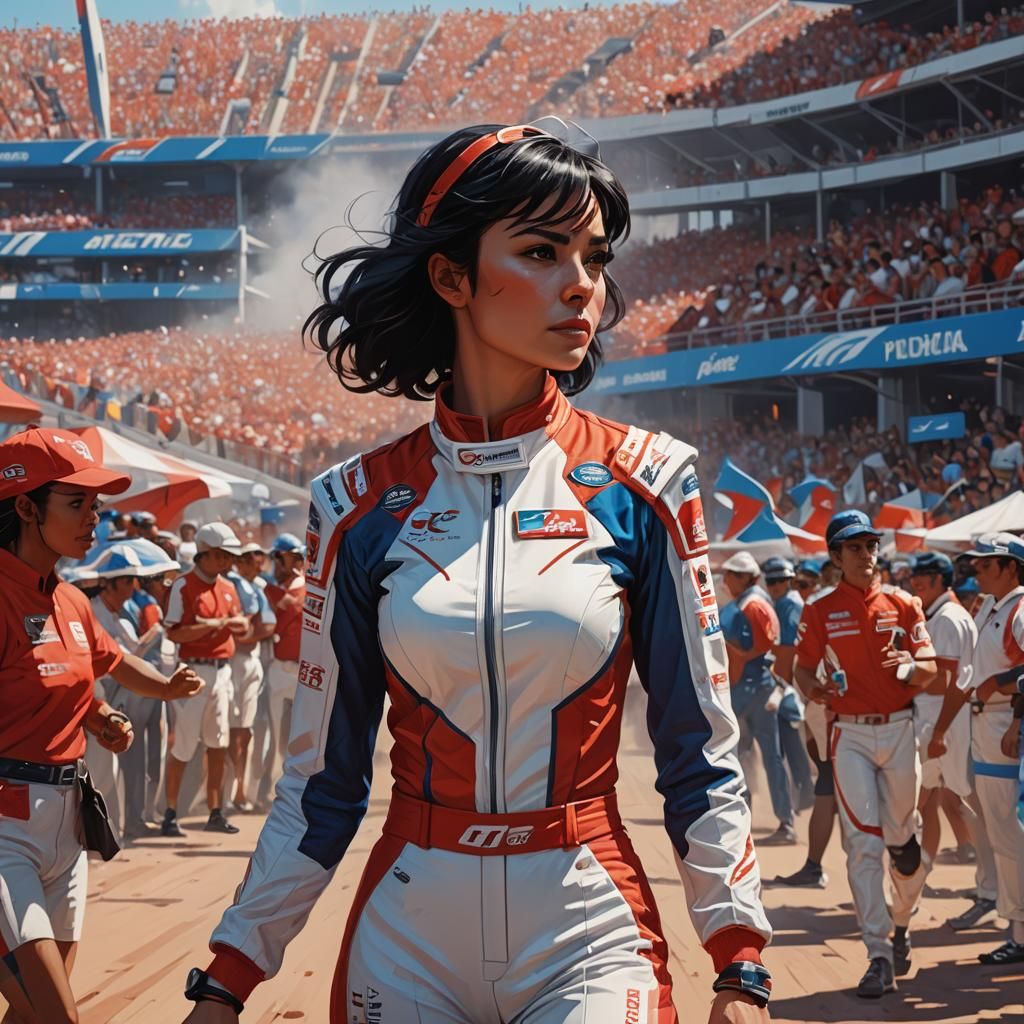 Race Car Driver in Fantasy Concept Art Style