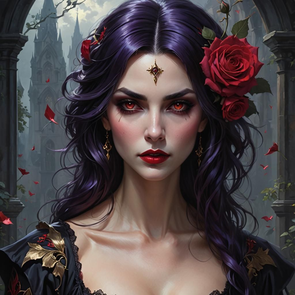 Vampire Fairy Portrait in High Fantasy Style