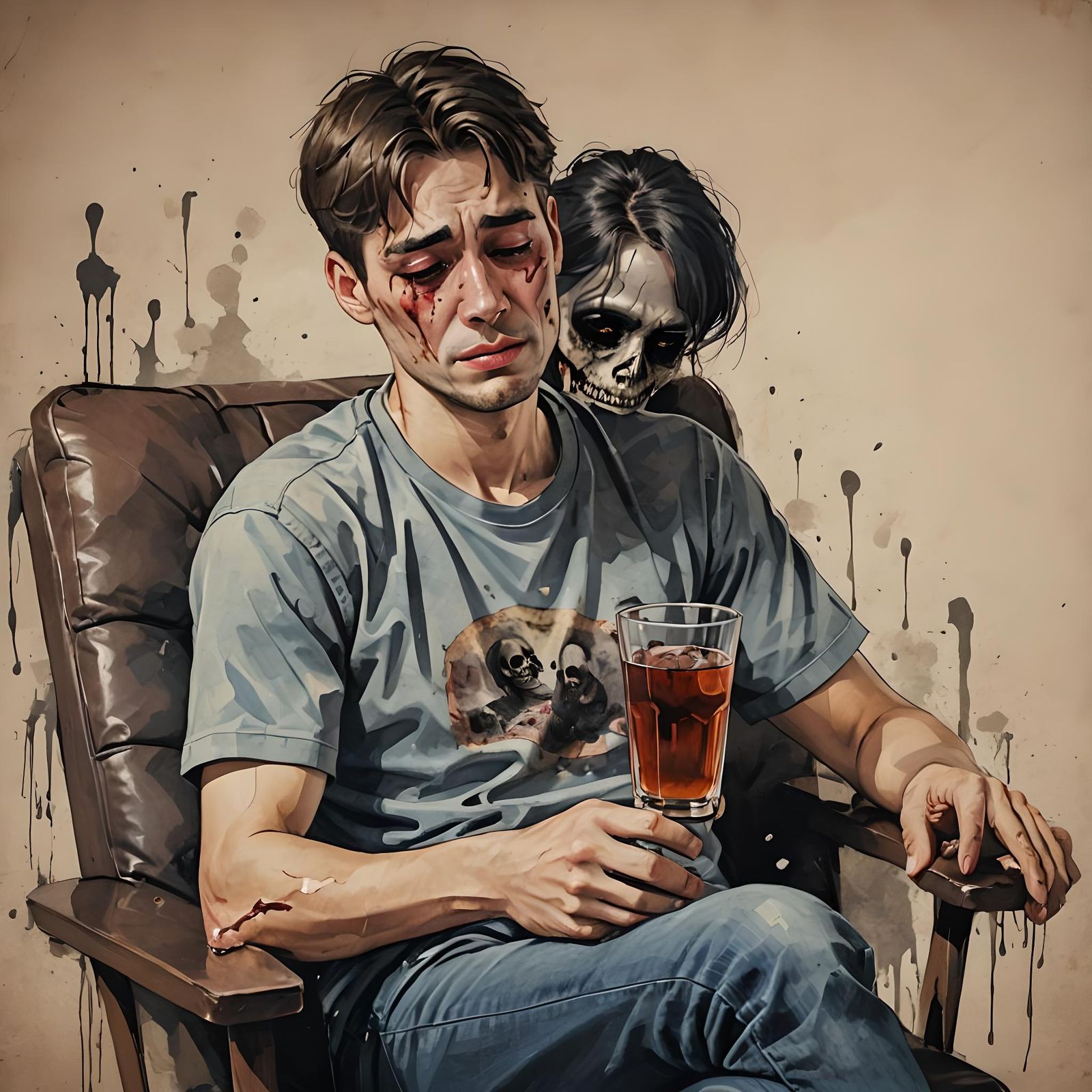 Sorrowful Man Mourning Loss