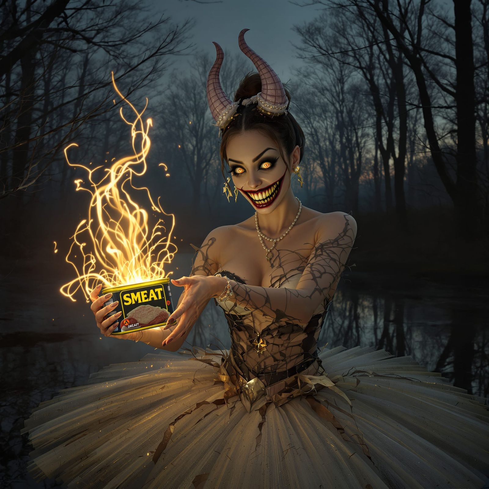 Ballerina with Radioactive Spam in Gloomy Swamp