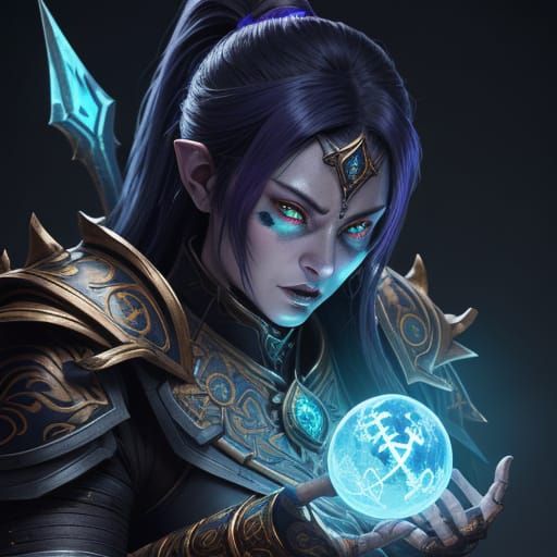 Dark Fantasy Warrior Lifts Gnome Rogue in Manga Style