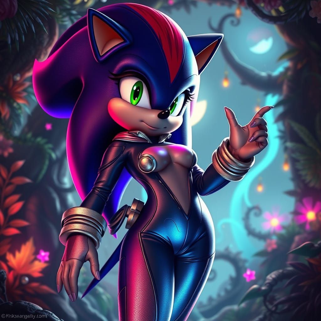 Ethereal Sonic Siren: Whimsical Sonic Hedgehog in Mystical E...