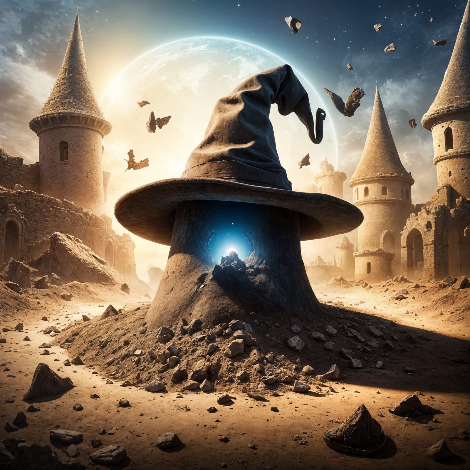 Magical Portal in Abandoned Wizard Hat