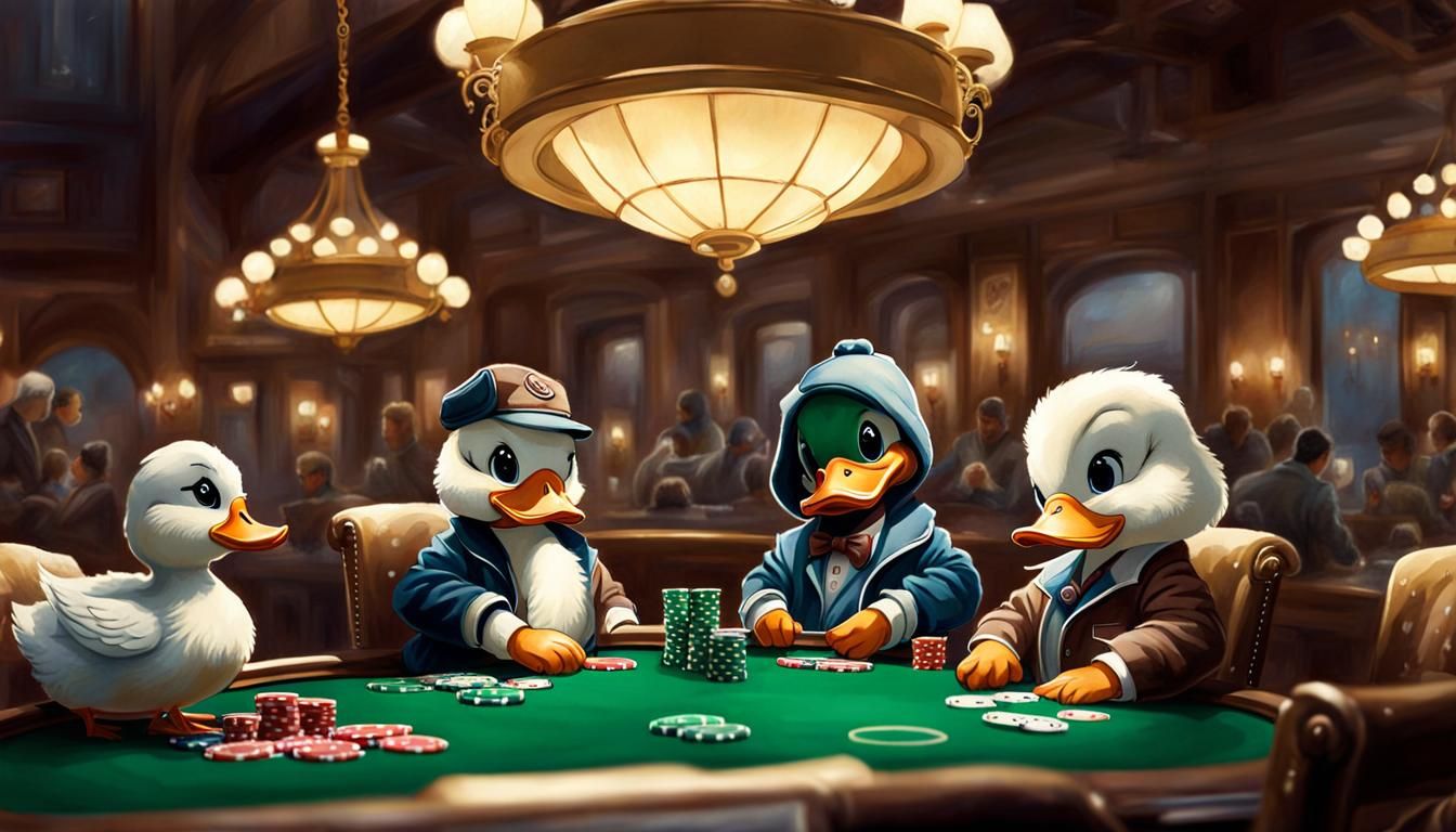 Ducks Playing Texas Hold 'Em Poker