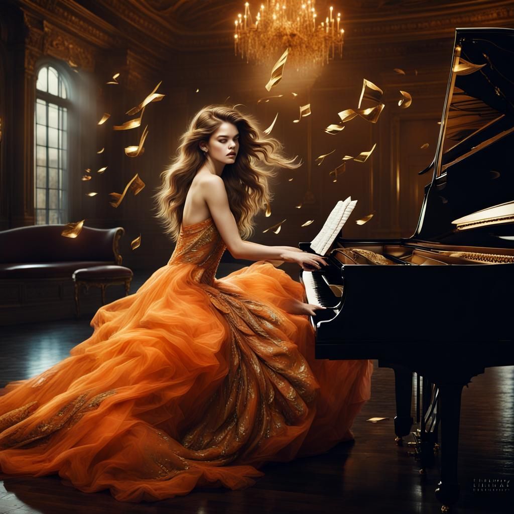 Barbara Palvin Plays Bioluminescent Piano