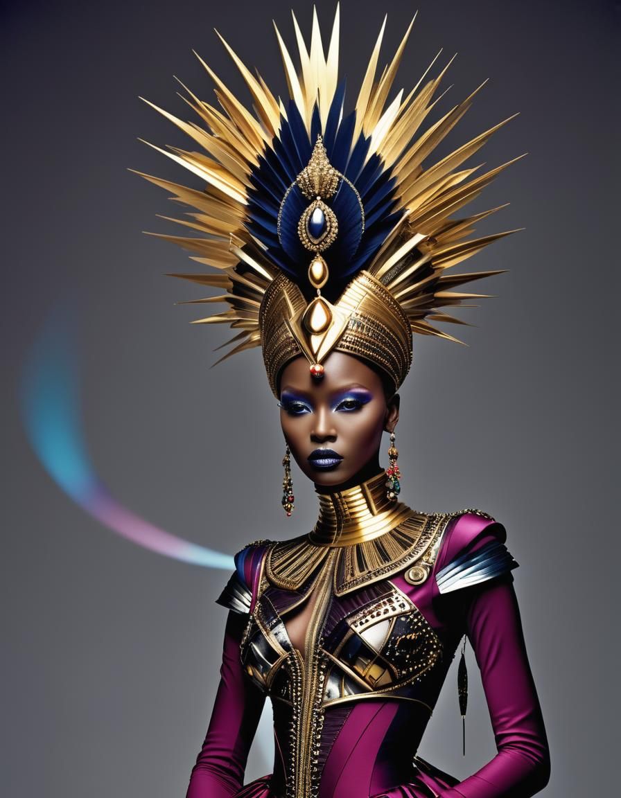 African Queen in Avant-Garde Haute Couture
