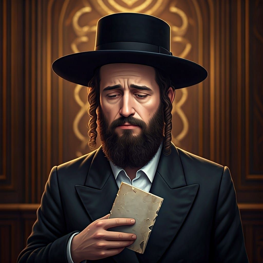 Contemplative Man with Booklet in Anime Style