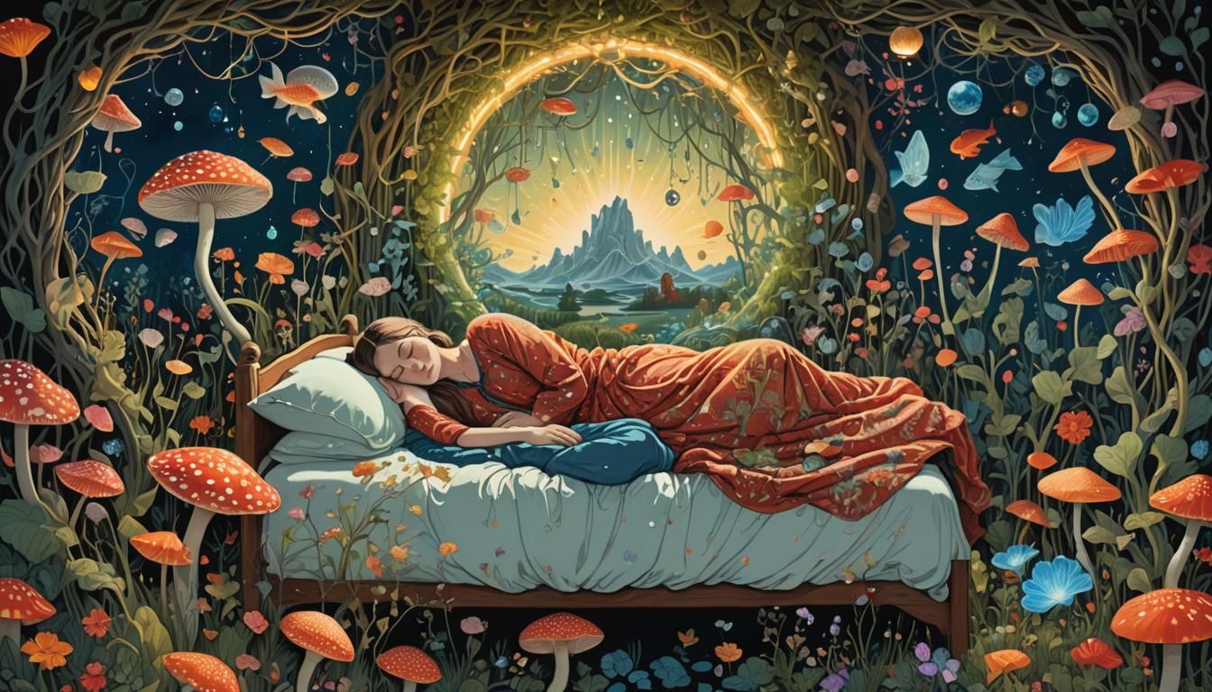 Dreamscape: Iridescent Aura and Floating Fairy