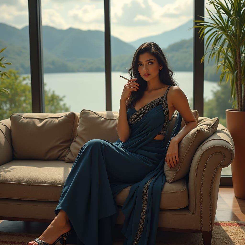 Bengali Woman in Saree, Pin-Up Digital Art