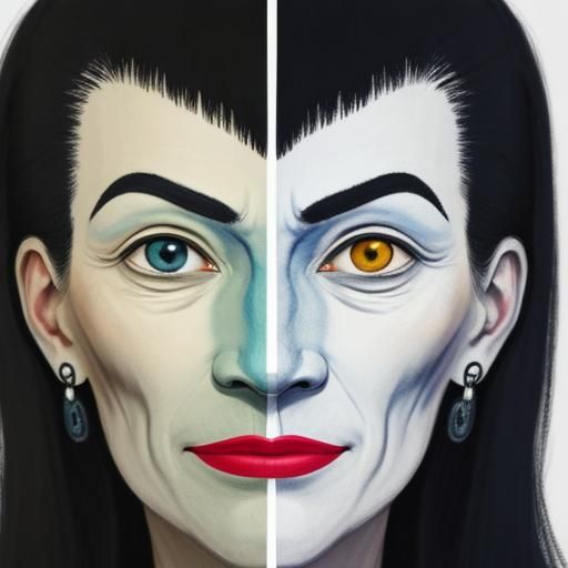 Split portrait--a chameleon