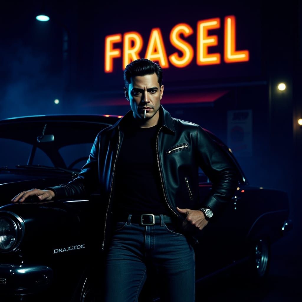 A charismatic greaser with slicked-back hair.