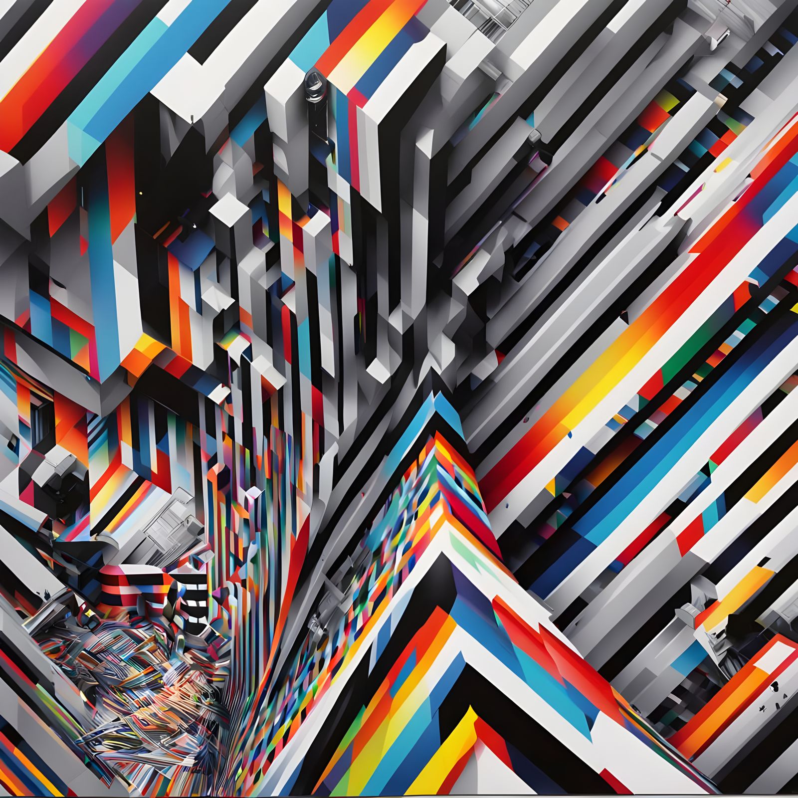 Chromadynamic Stripes Explosion in Pantone Style