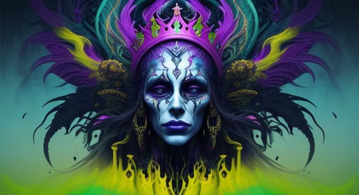 Surreal King with Mystical Symbols in Digital Art
