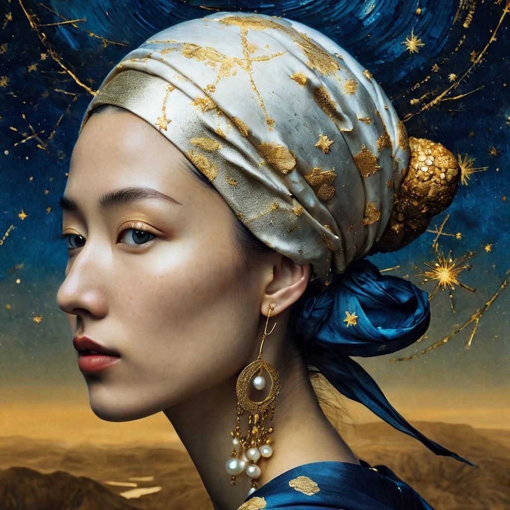 Cosmic Girl: Pearl Earring in Anime Style