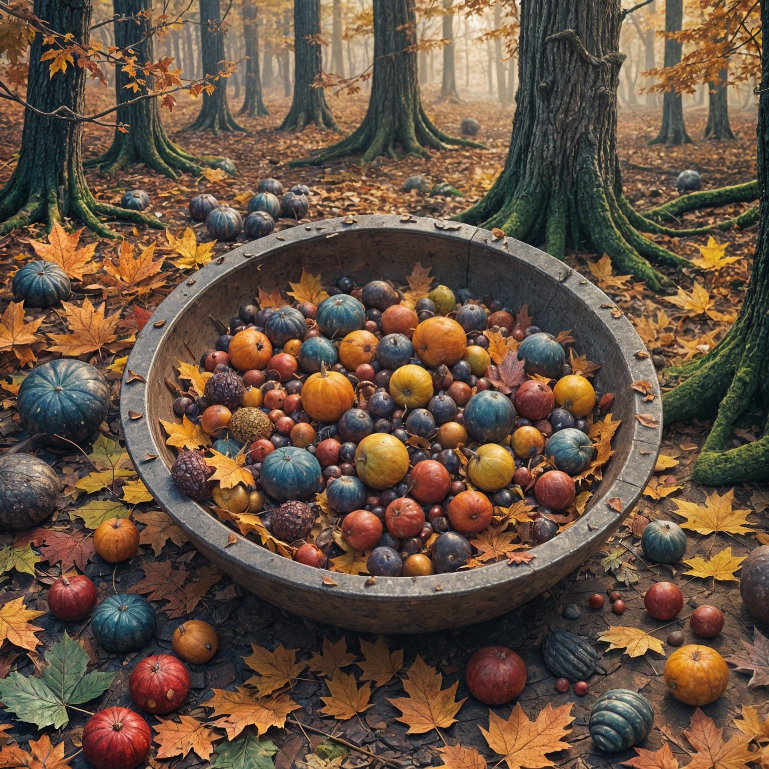 Autumn in a Bowl: Detailed Matte Painting