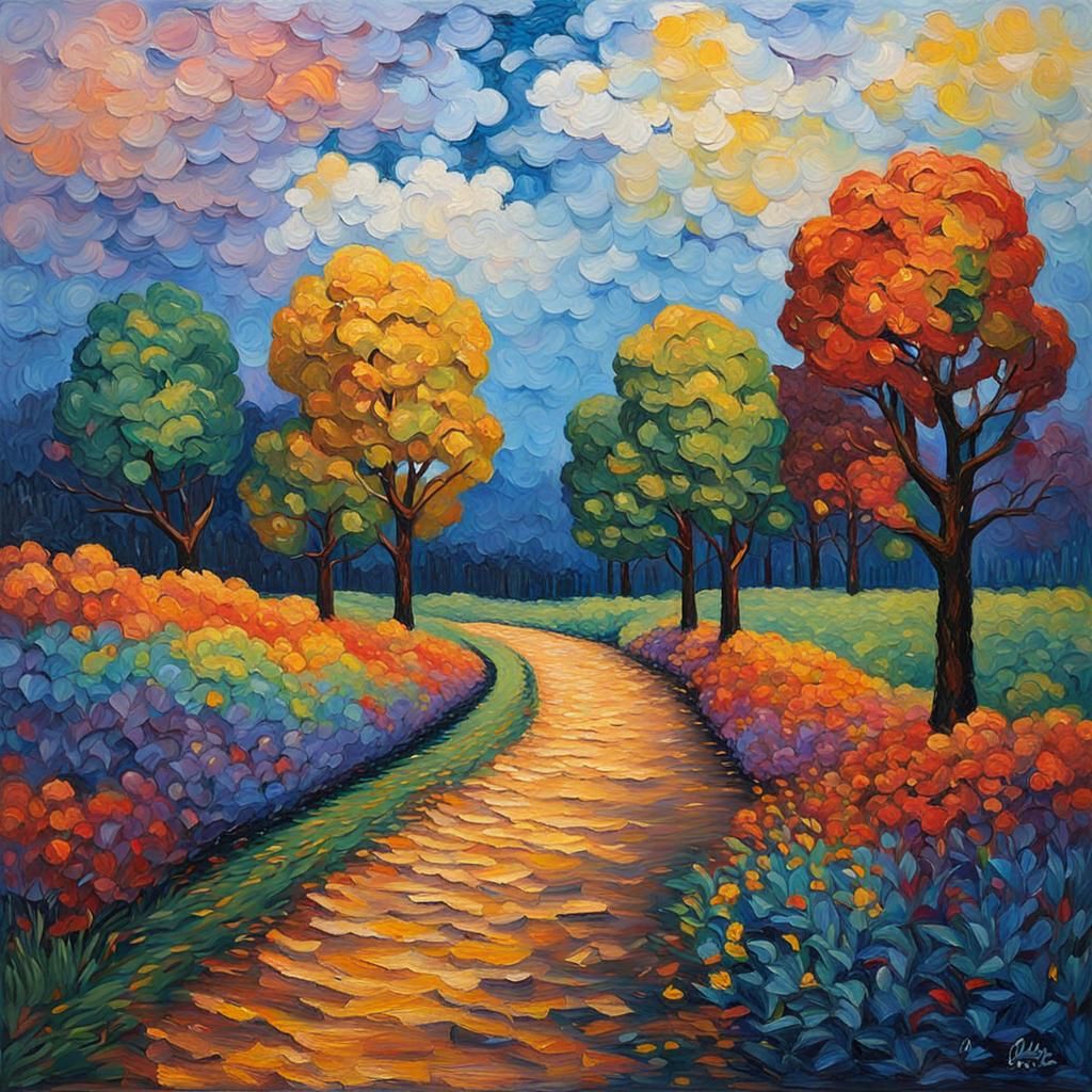 Expressionist Oil Painting with Impasto Texture