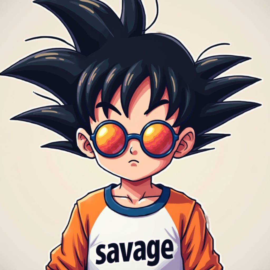 Goku Pixel Meme in Vaporwave Style