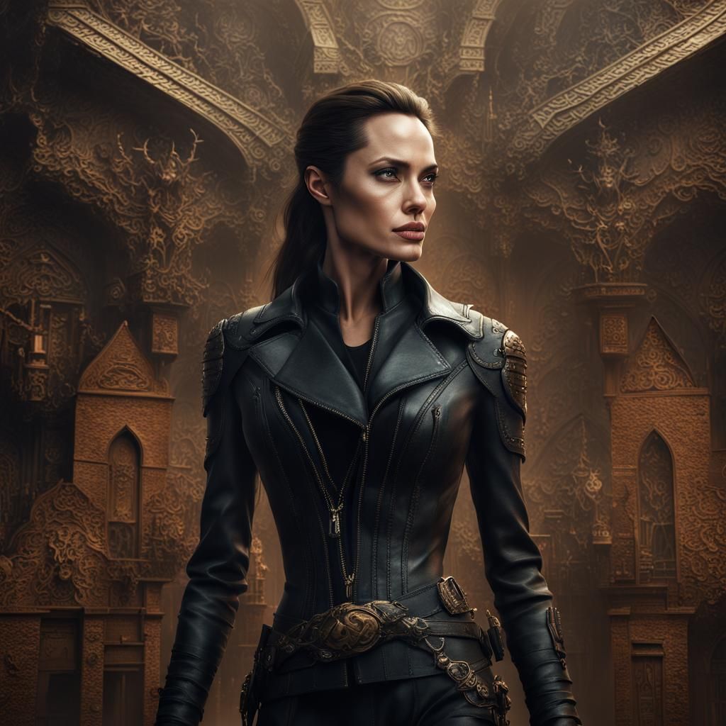 Angelina Jolie and Afanc in Detailed Matte Painting