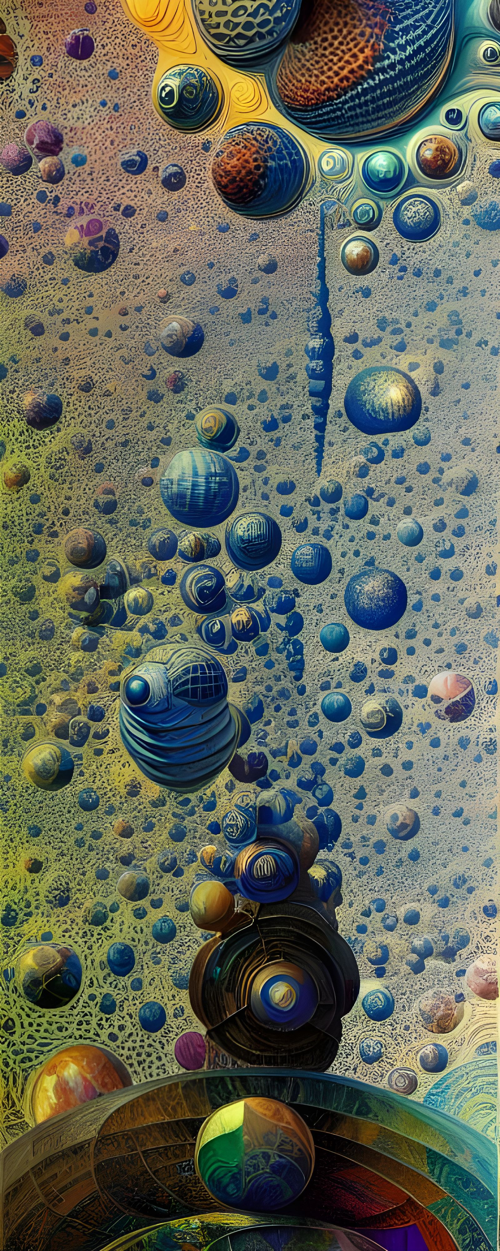 Abstract Fractal Art with Geometric and Celestial Elements