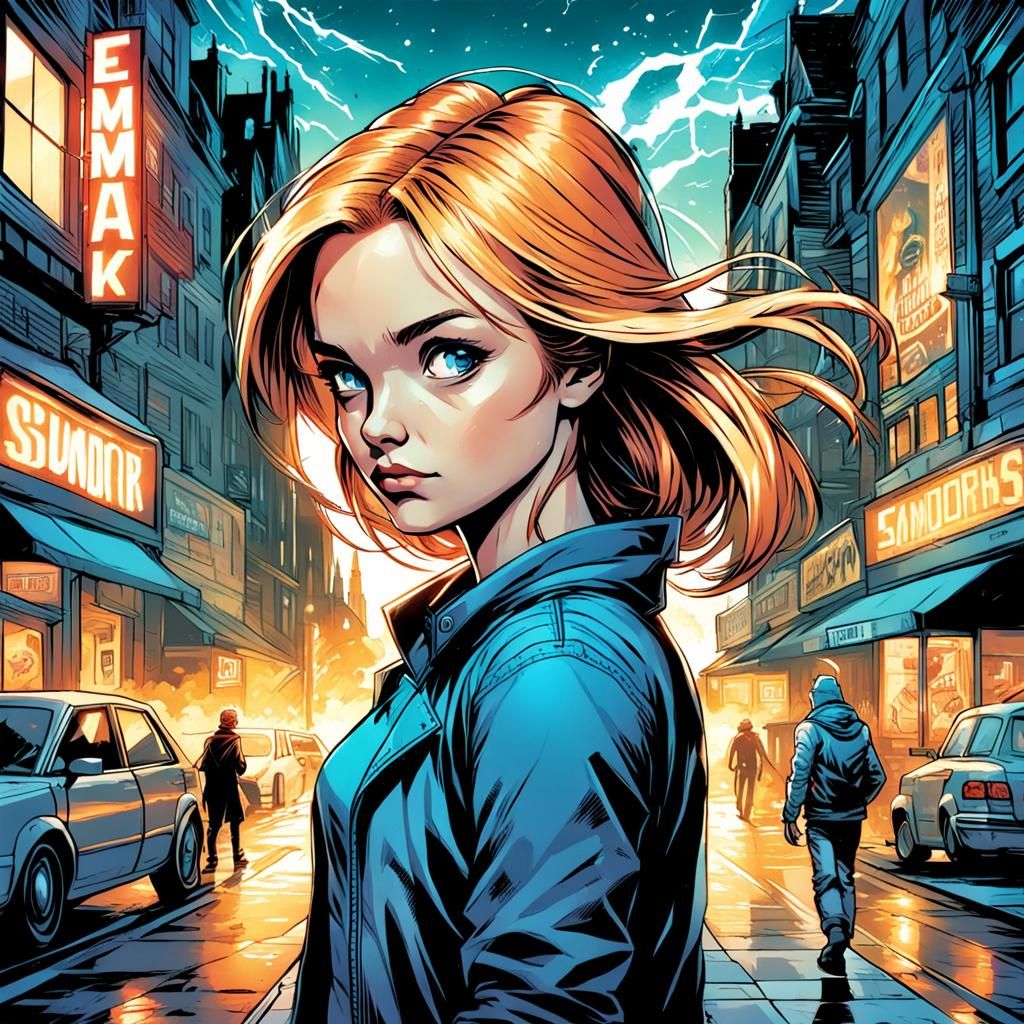 Comic Book Art Portrait of Emma
