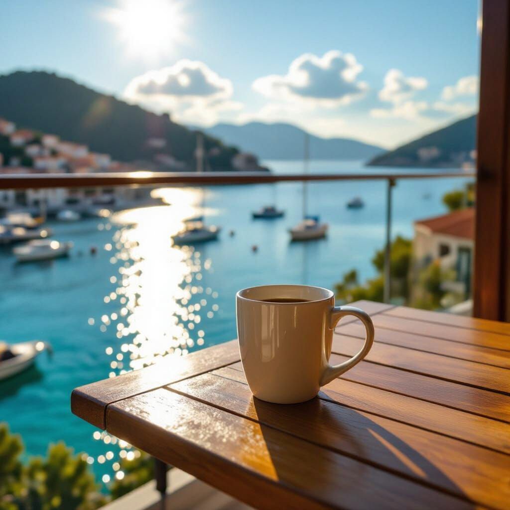 Mediterranean Morning Coffee Harbor View