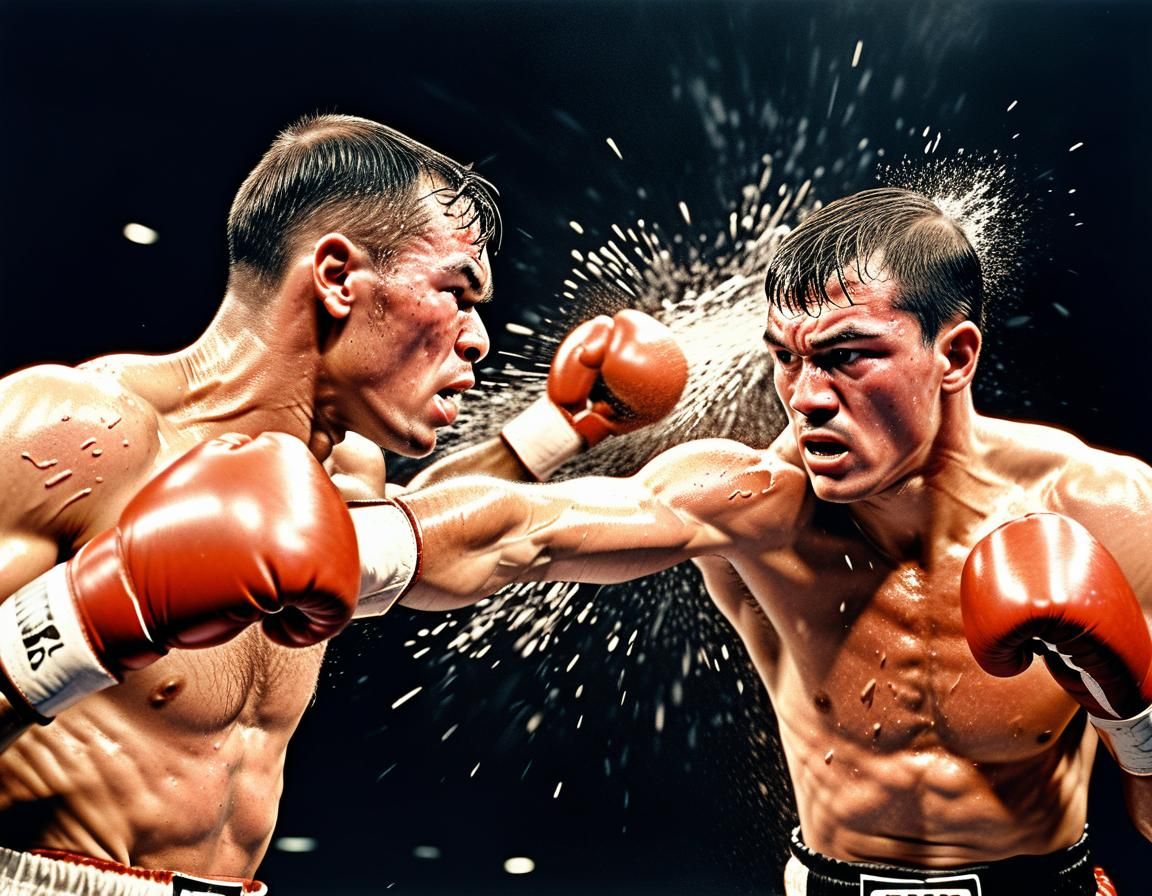 Boxer Lands Knockout Blow in Classic Photo Style