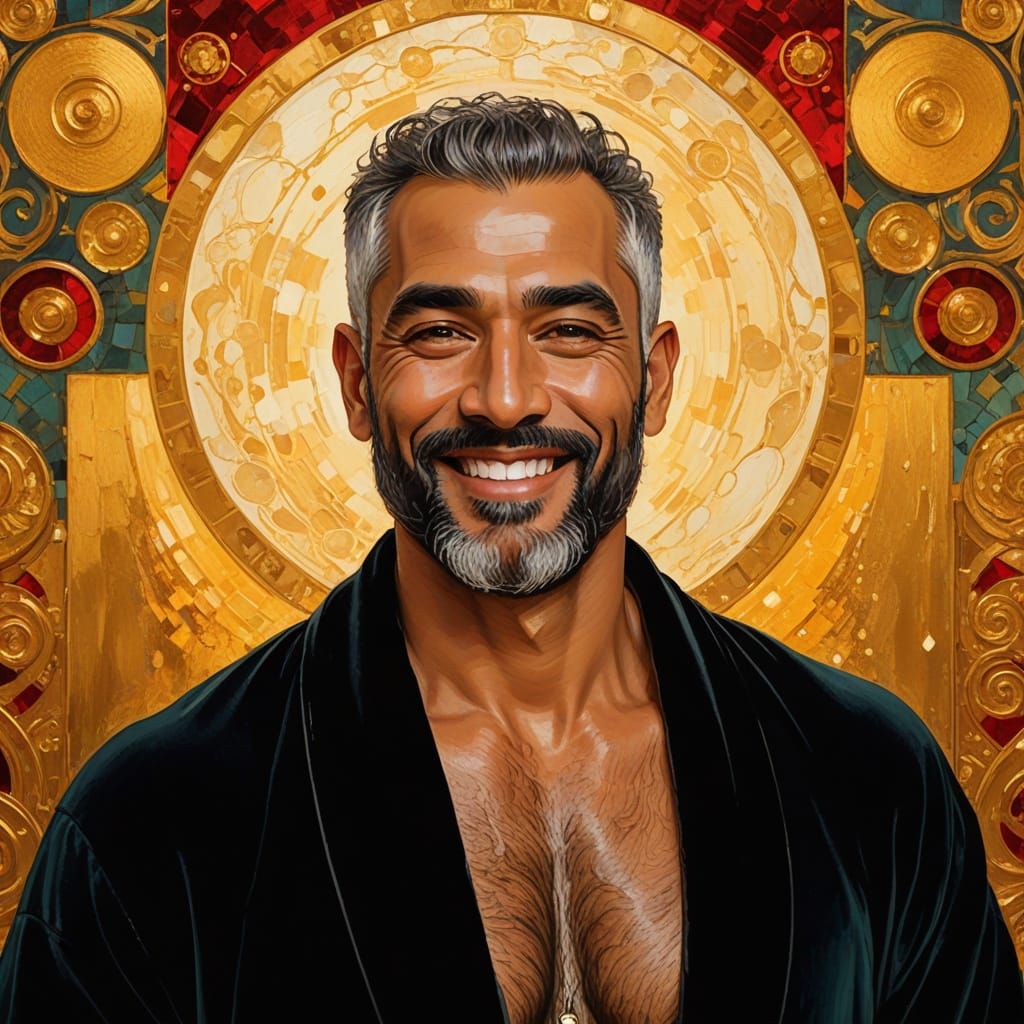 Joyous Man in Velvet Robe: Digital Art