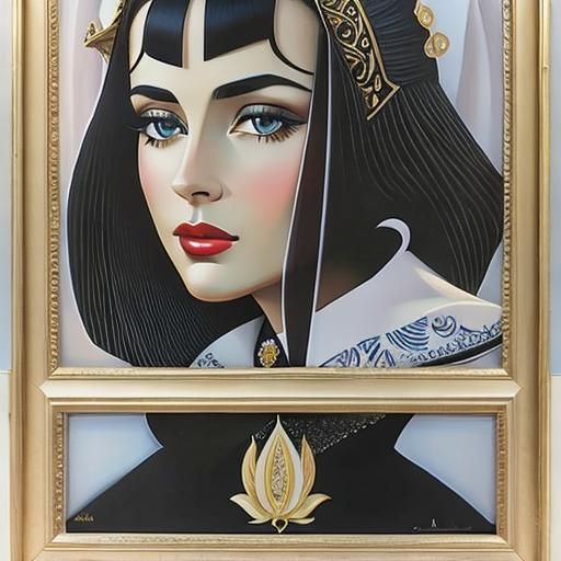 Detailed Woman Portrait in Art Deco Style