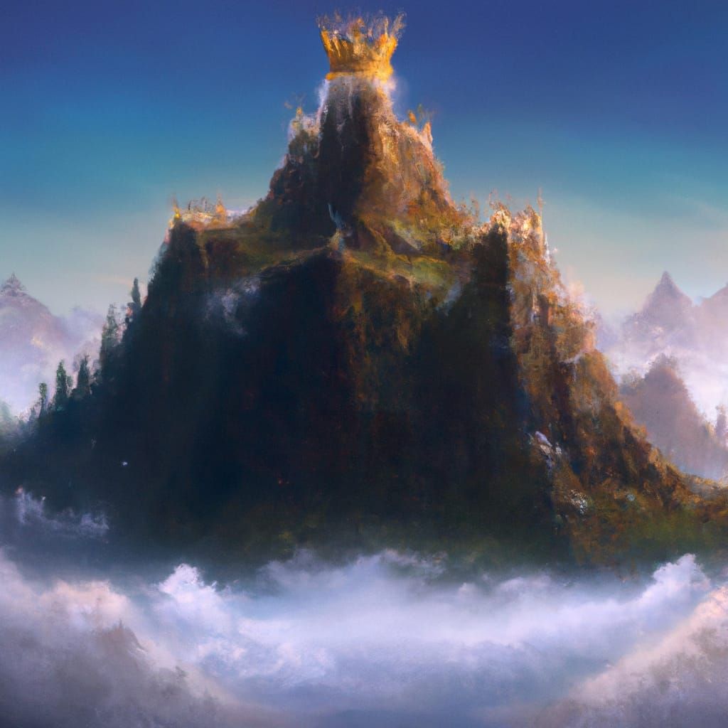 Epic King's Crown Mountain: Digital Matte Painting
