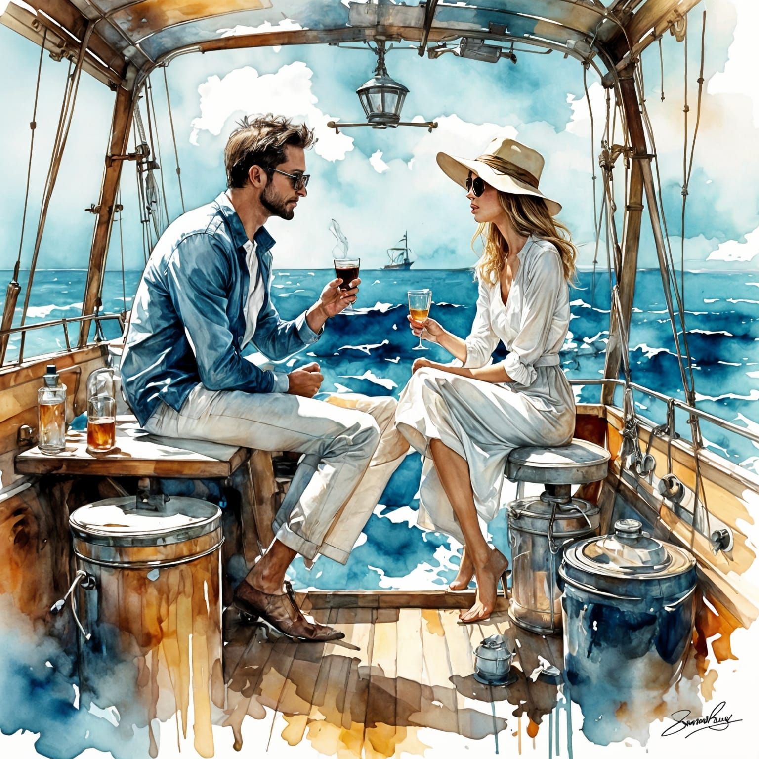 Vintage Ink Drawing: We Need a Bigger Boat