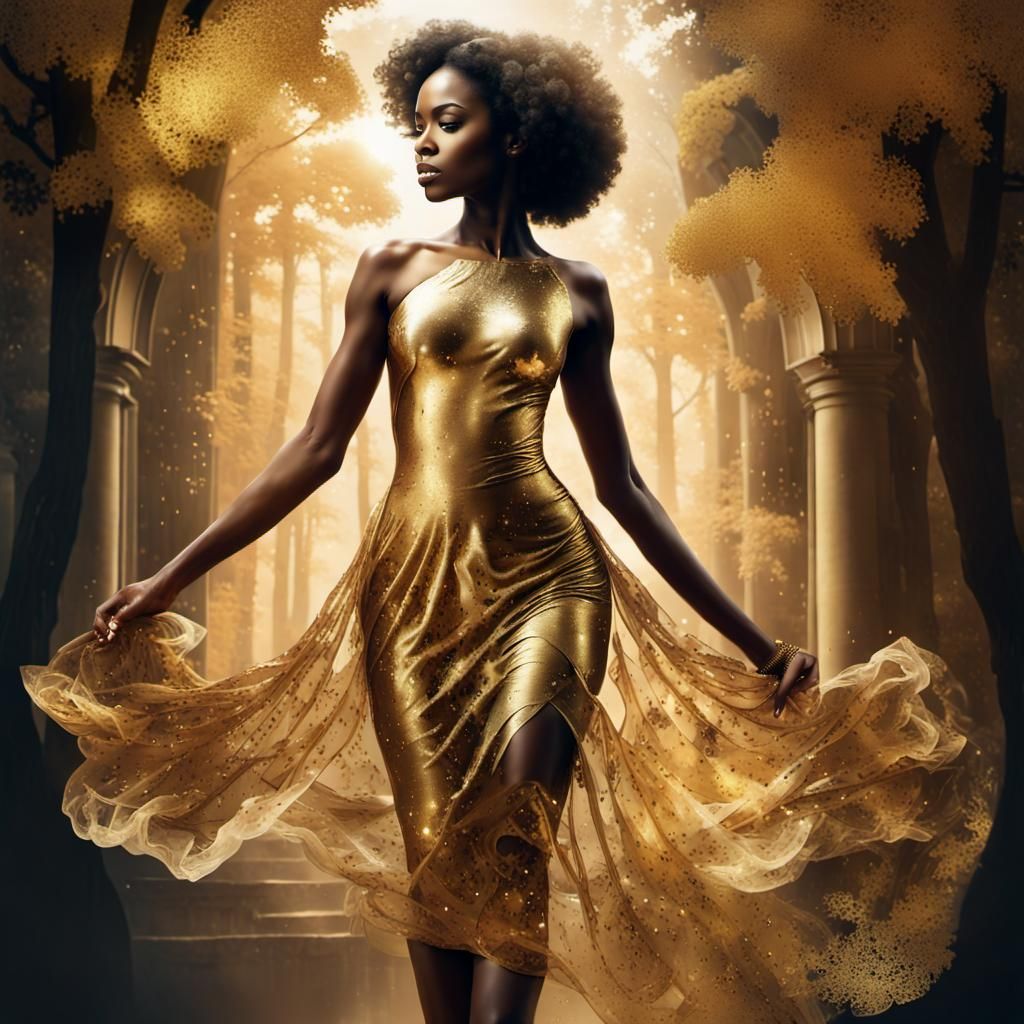 Gold Silk Dress