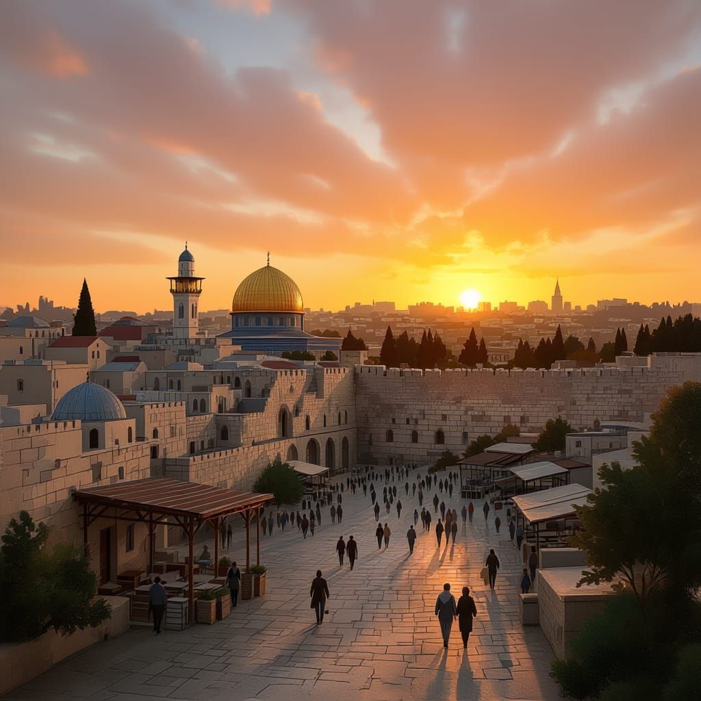 Jerusalem at Sukkot: Watercolor Cityscape