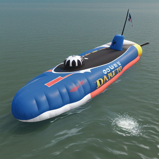 Vibrant Inflatable Dart Board Submarine in 3D